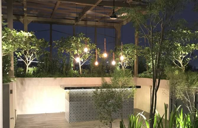 Roof Terrace Renovation : Rooftop Night Garden